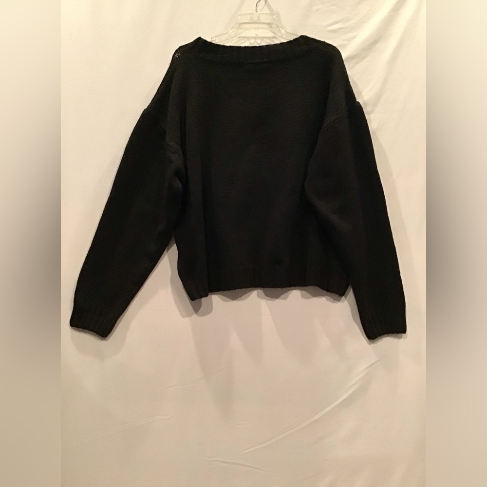 Fashion Nova Black V-Neck Sweater with Cherry Design 1T 83 - Picture 3 of 4
